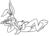 coloriage bugs bunny allonge mange une carotte